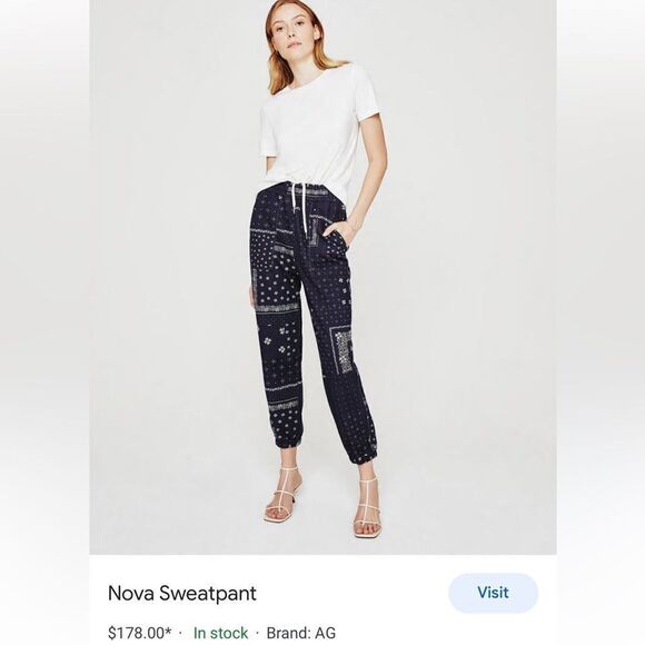 AG Women’s Bandana Print Sweatpants Size S - Picture 6 of 6